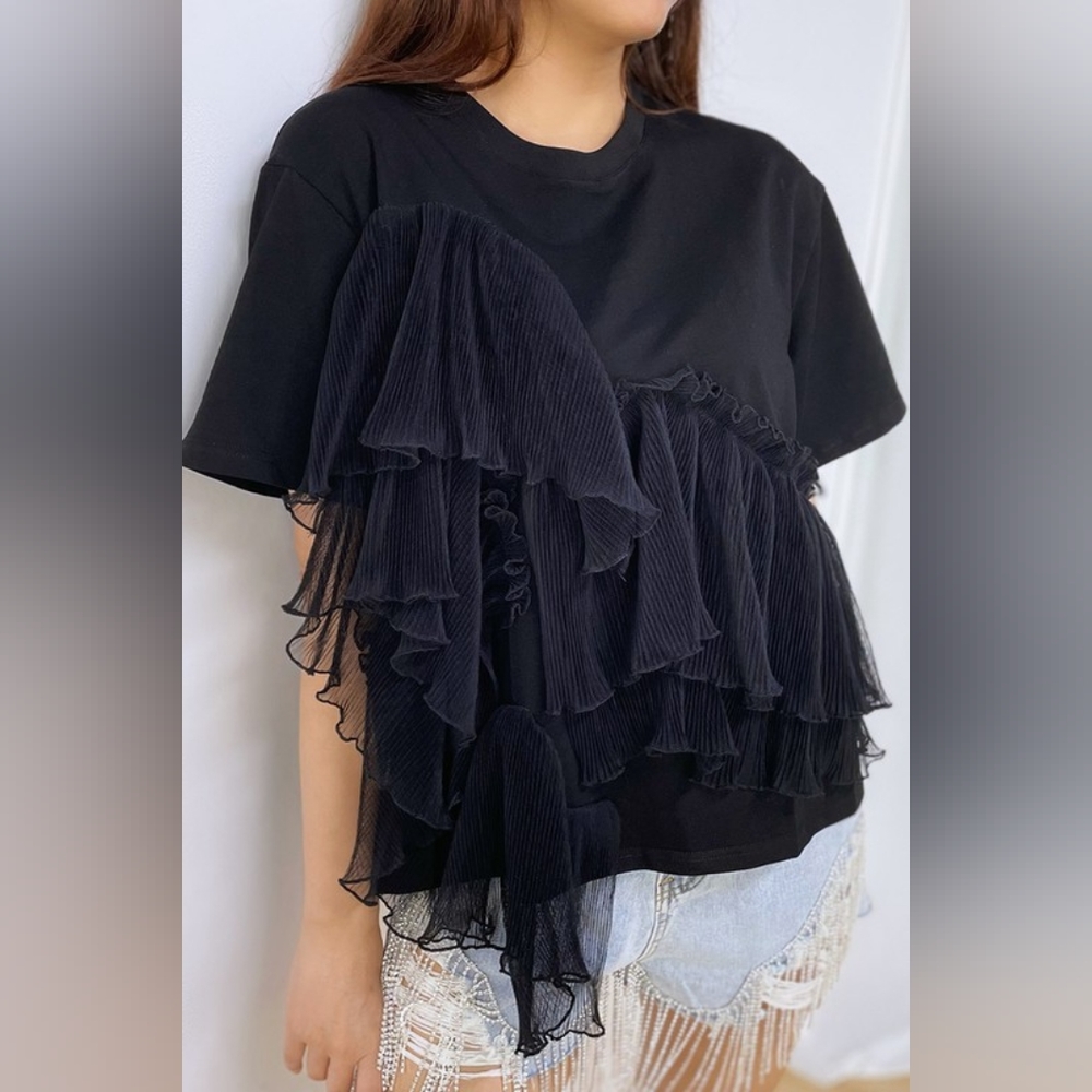 Ruffled Chiffon Tee